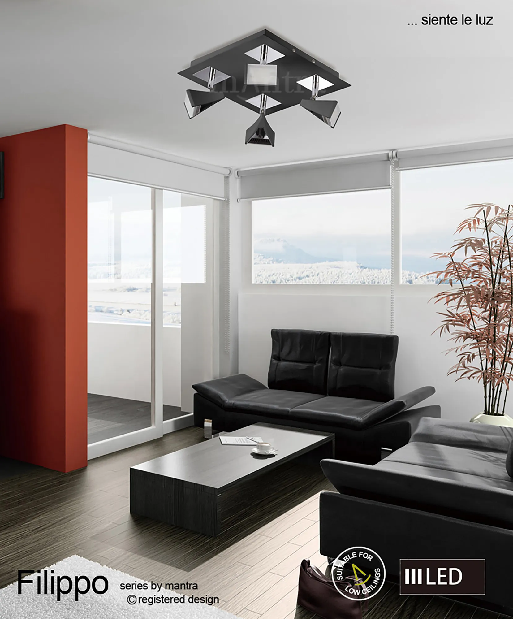 Filippo Matt Black Ceiling Lights Mantra Fusion Surface Spot Lights Filippo Matt Black Ceiling Lights Mantra Fusion Surface Spot Lights